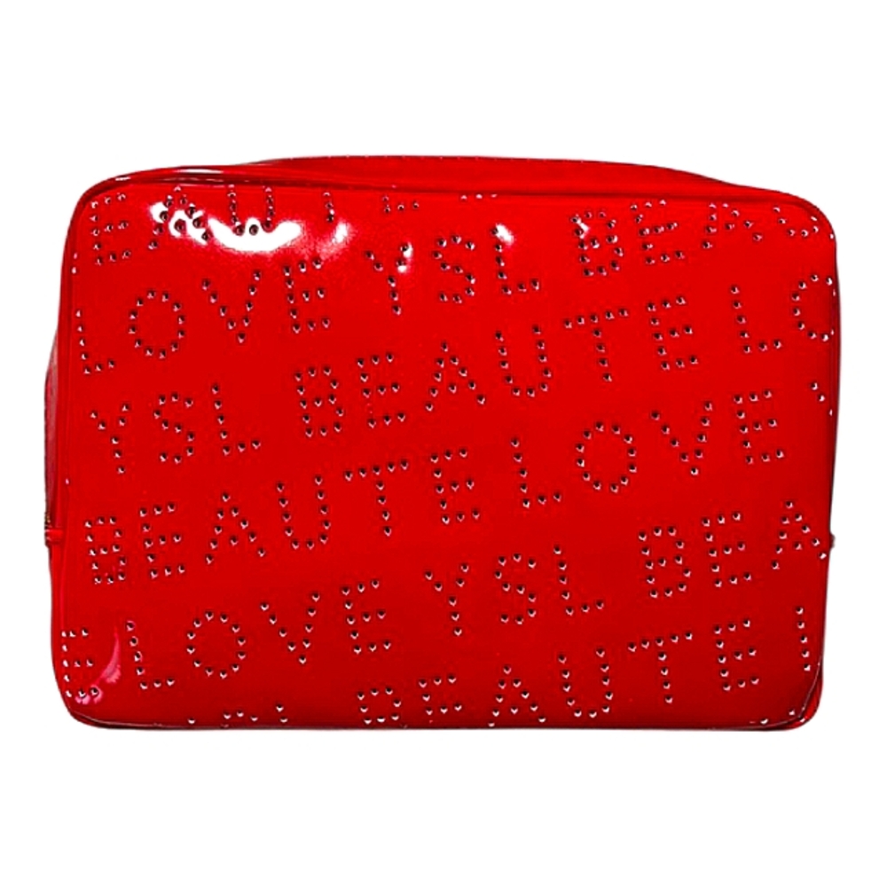 Yves Saint Laurent Glossy Red Cosmetic Bag Gold Hardware